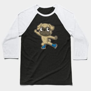 Figure Skate Pug Dog Ice Skater Skating Winter Sports Baseball T-Shirt